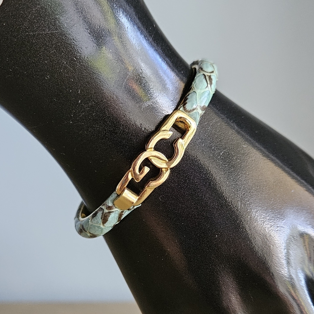 ❤️ 2/$30 Casini & Gori Vintage Snakeskin Bracelet 24KT Gold Plated Made in Italy - Picture 14 of 16